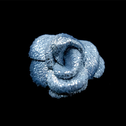 rhinestone flower with light blue