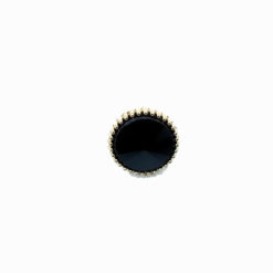black rhinestone button with gold outline