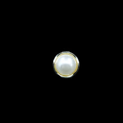 pearl button with gold outline